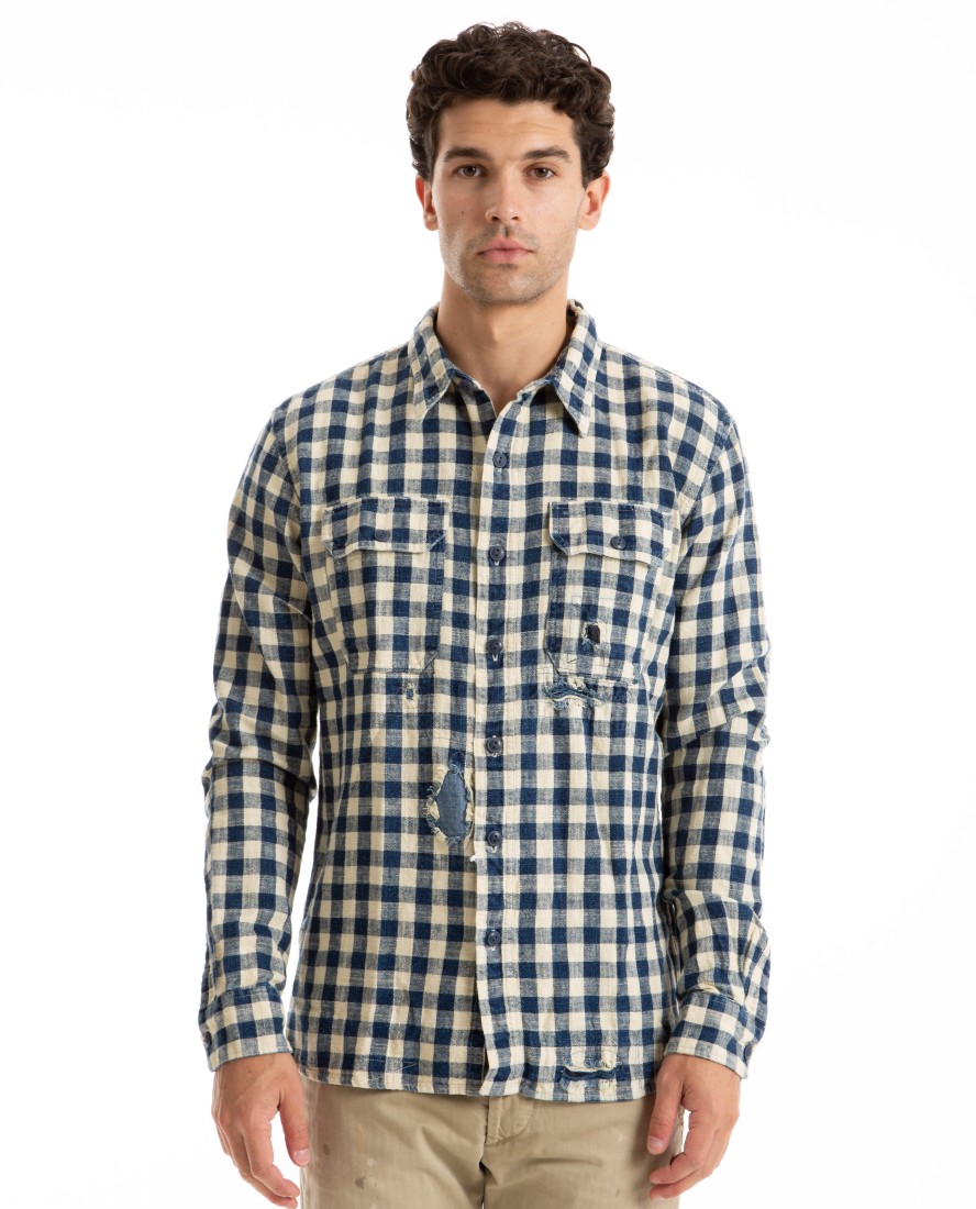 Men RRL | Canvas Check Illinois Workshirt