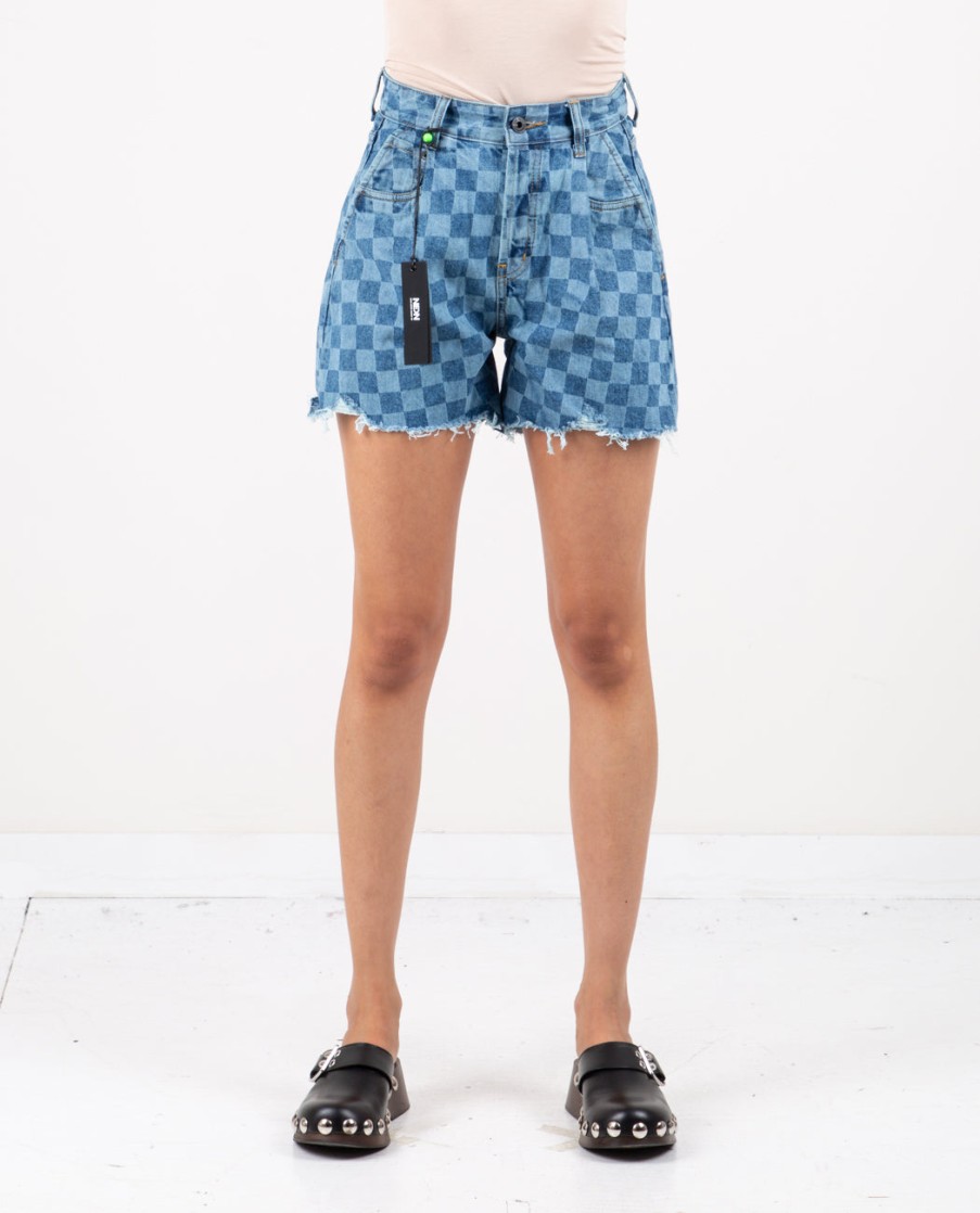 Men NEON DENIM BRAND | Betty Shorts Indigo Checker