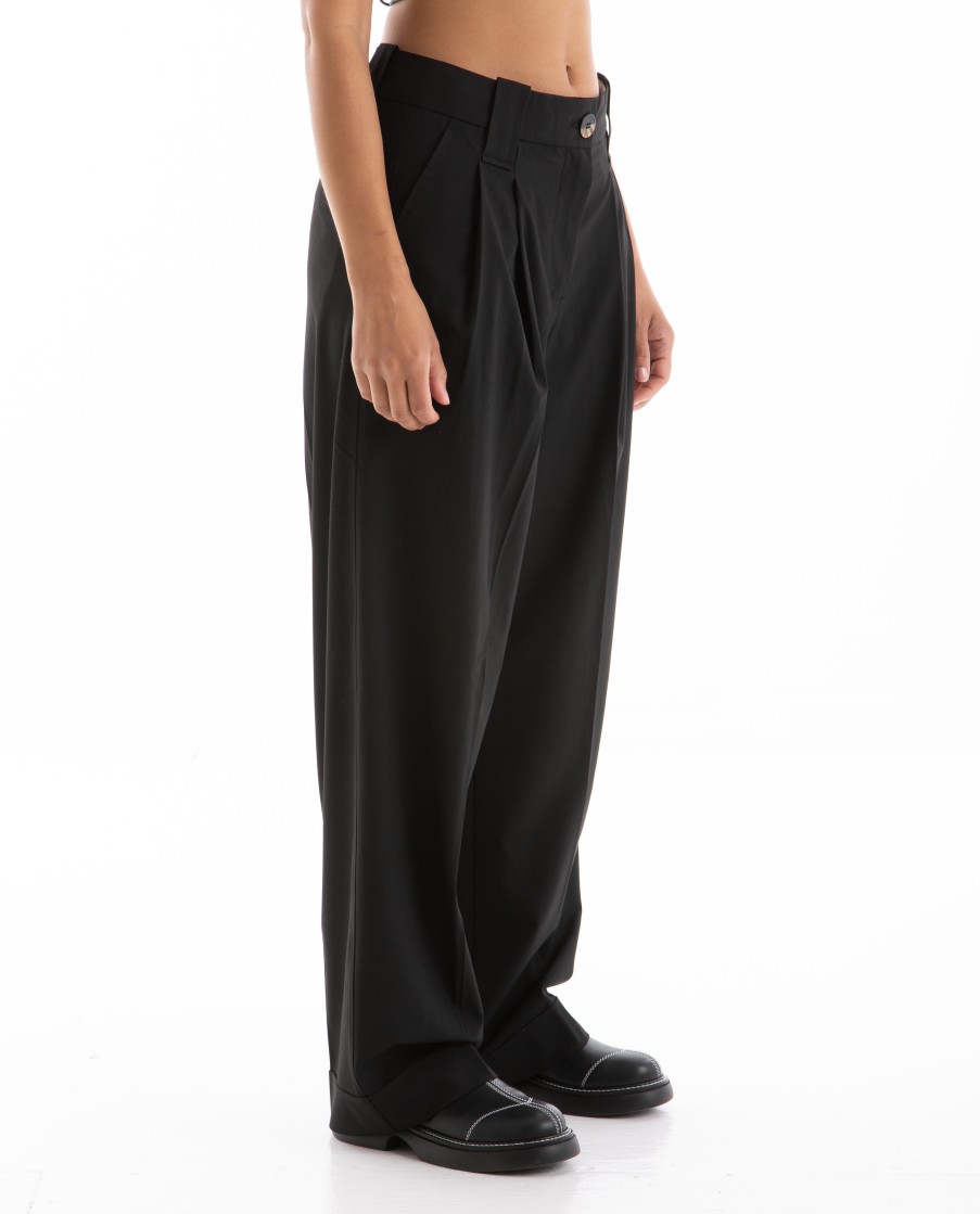 Women GANNI | Drapey Melange Pleat Pants