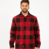 Men WOOLRICH | Alaskan Wool Check Overshirt Red Buffalo