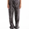 Women GANNI | Stripe Velvet Rlx Pleated Pant