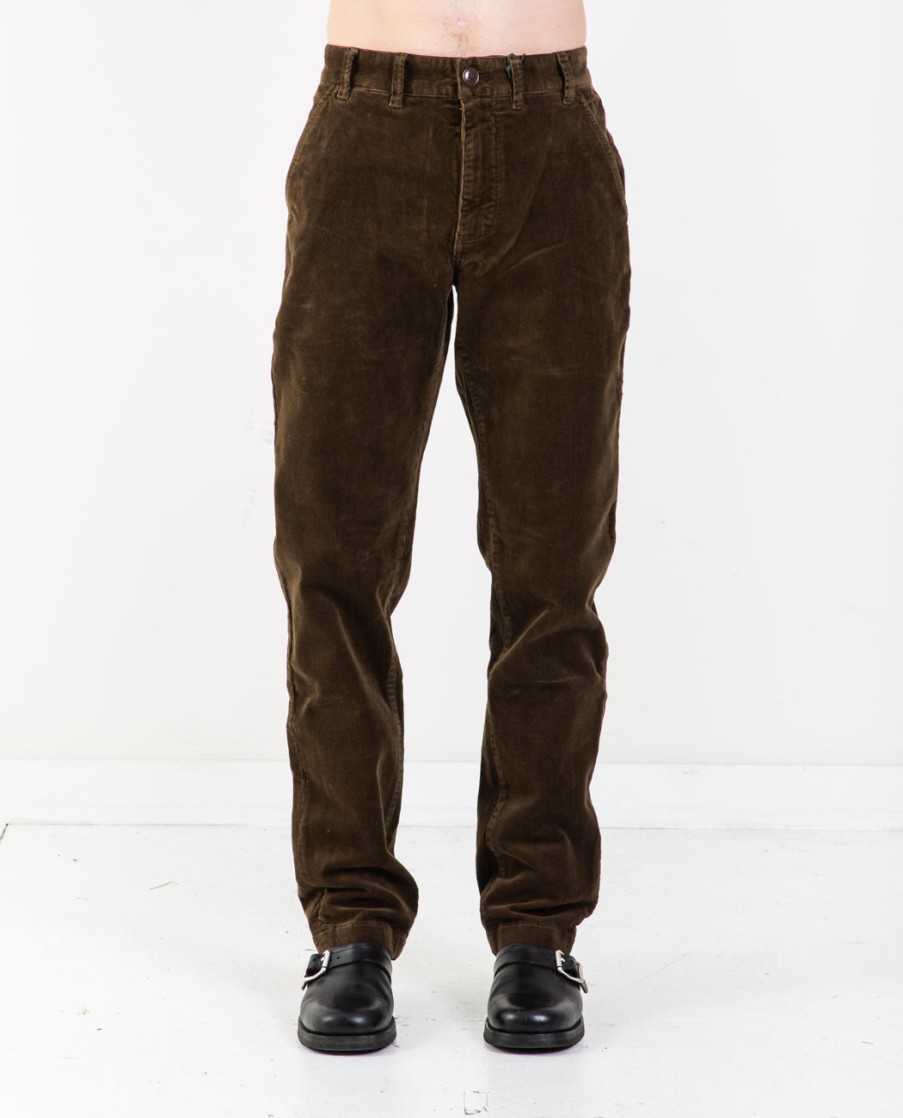 Men BARBOUR | Neuston Stretch Corduroy Trousers Dark Olive