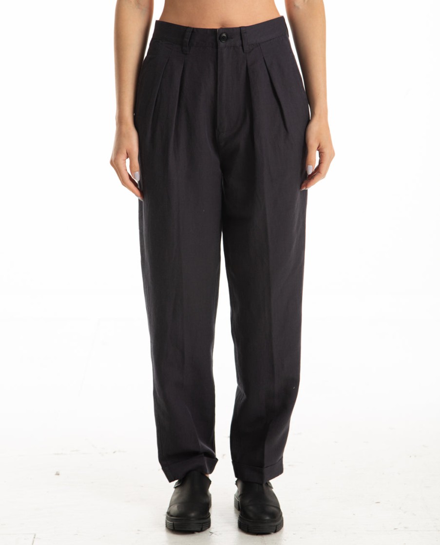 Men ALEX MILL | Double Pleat Pant In Twill Washed Black