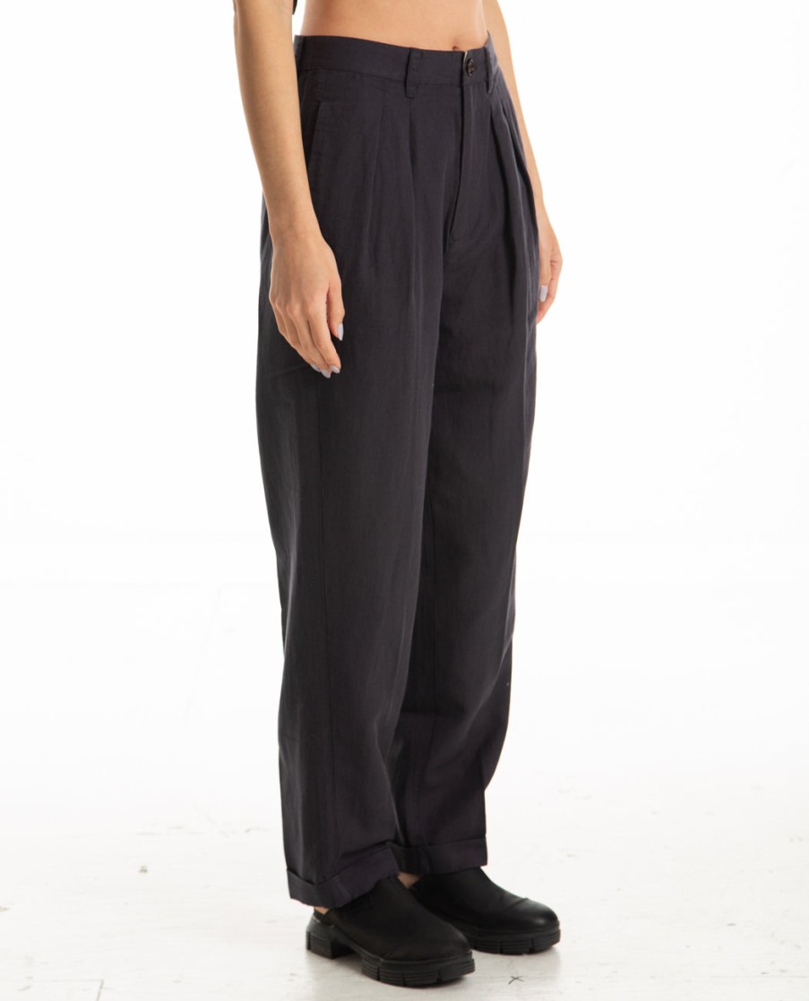 Men ALEX MILL | Double Pleat Pant In Twill Washed Black