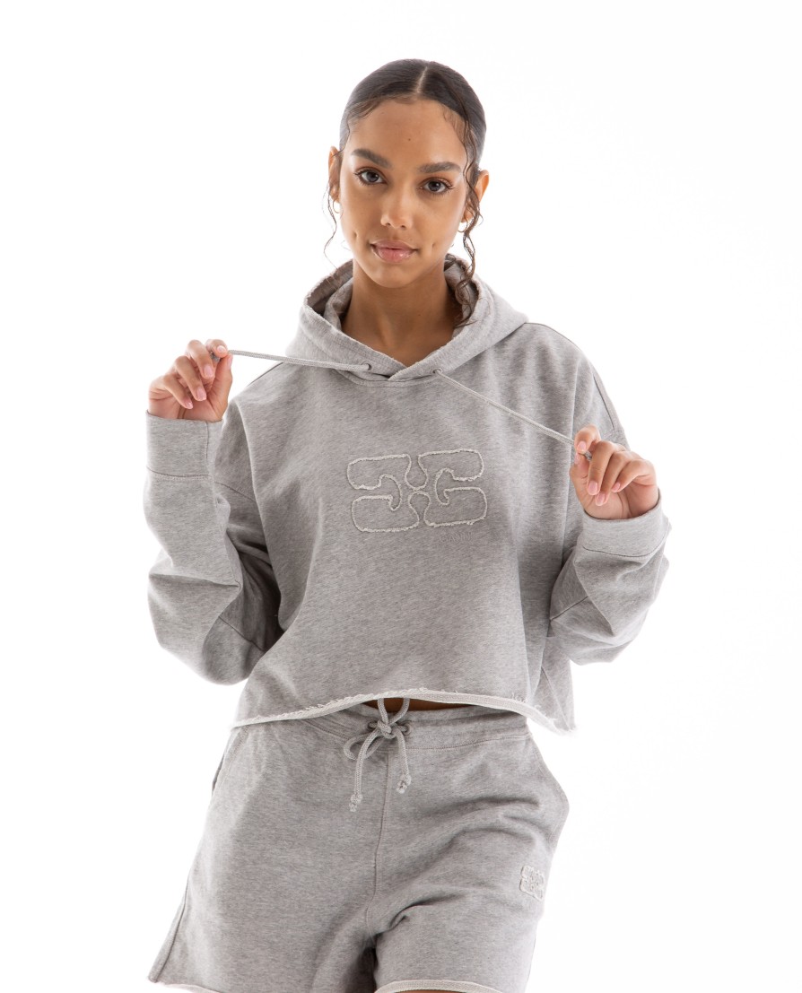 Women GANNI | Isoli Cropped Oversized Hoodie