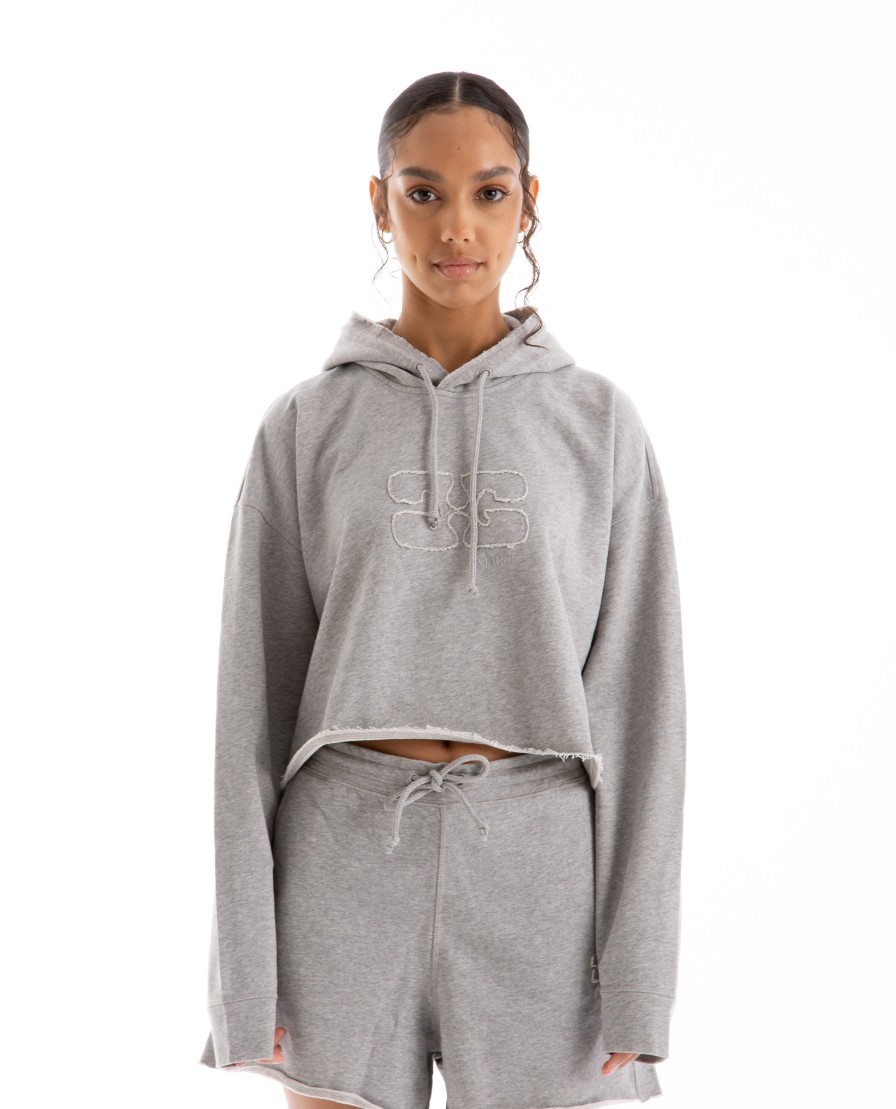 Women GANNI | Isoli Cropped Oversized Hoodie