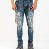 Men NEON DENIM BRAND | Sid Jean Blue Paint Splatter