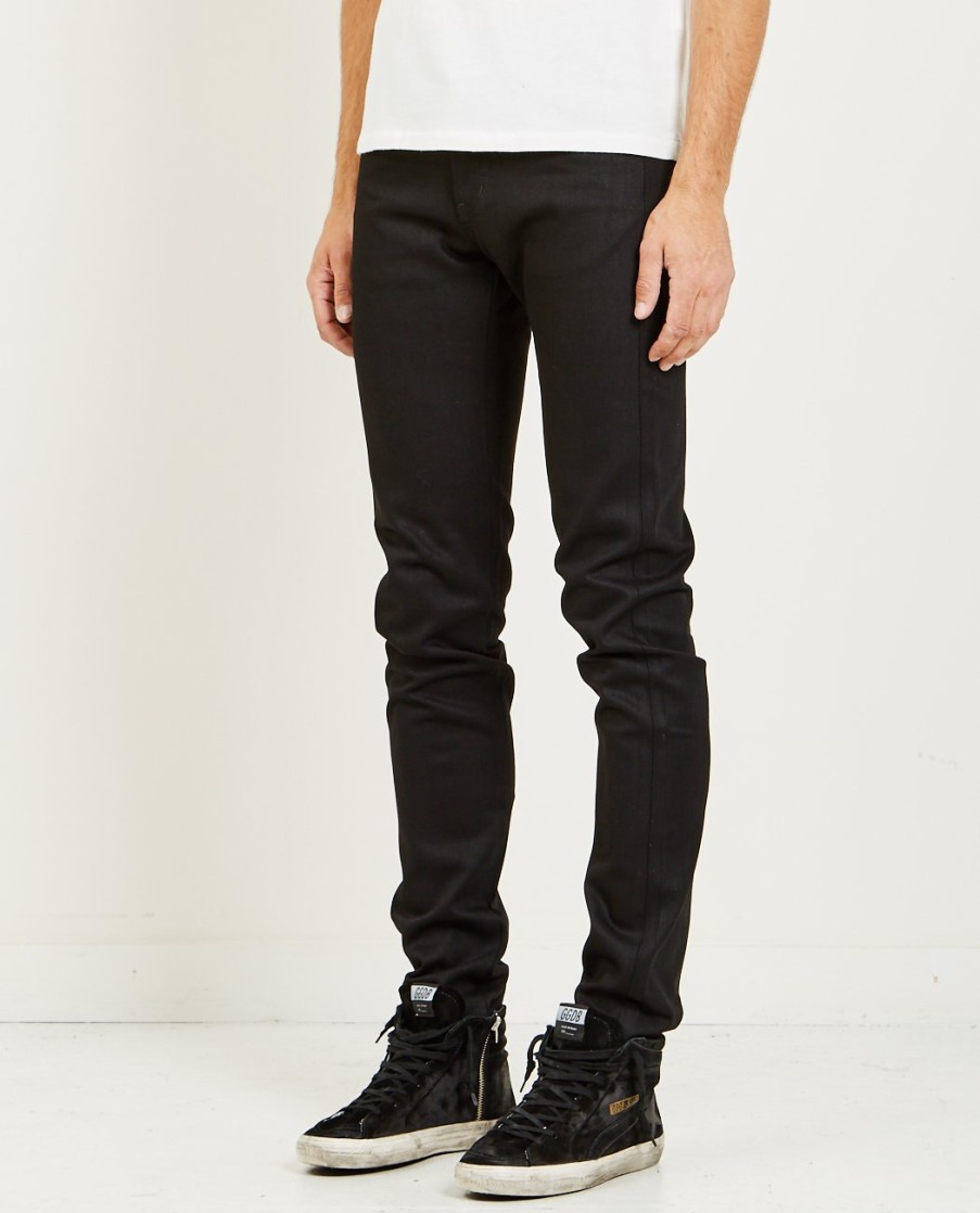 Men NAKED & FAMOUS | Super Guy Solid Black Selvedge Jean