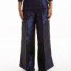 Men GANNI | Shiny Taffeta Wide High-Waisted Pants