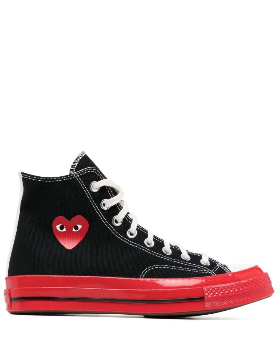 Men COMME DES GARÇONS PLAY | Converse Red Sole High Top Black