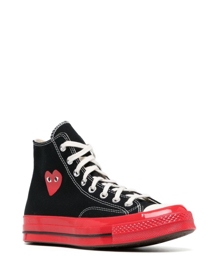 Men COMME DES GARÇONS PLAY | Converse Red Sole High Top Black