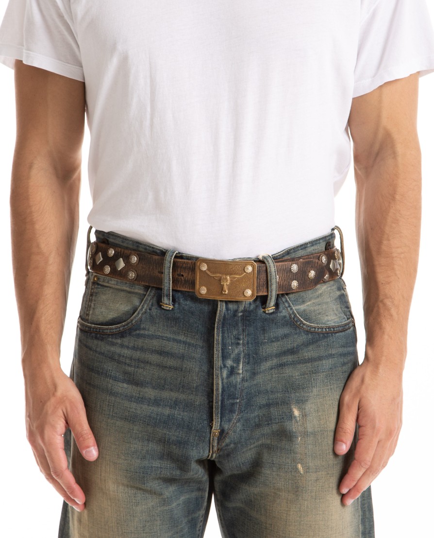 Men RRL | Studded Leather Belt