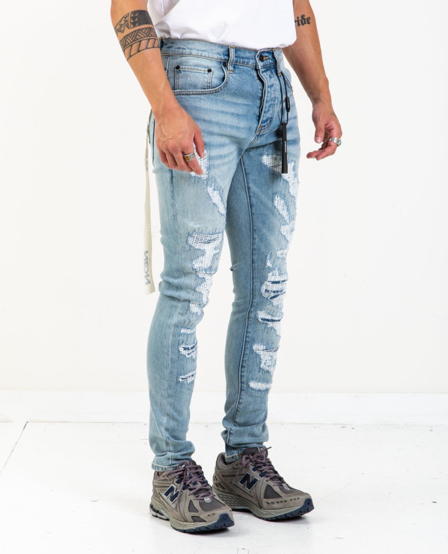 Men NEON DENIM BRAND | Keith Ultra Fade Rip Repair Jeans