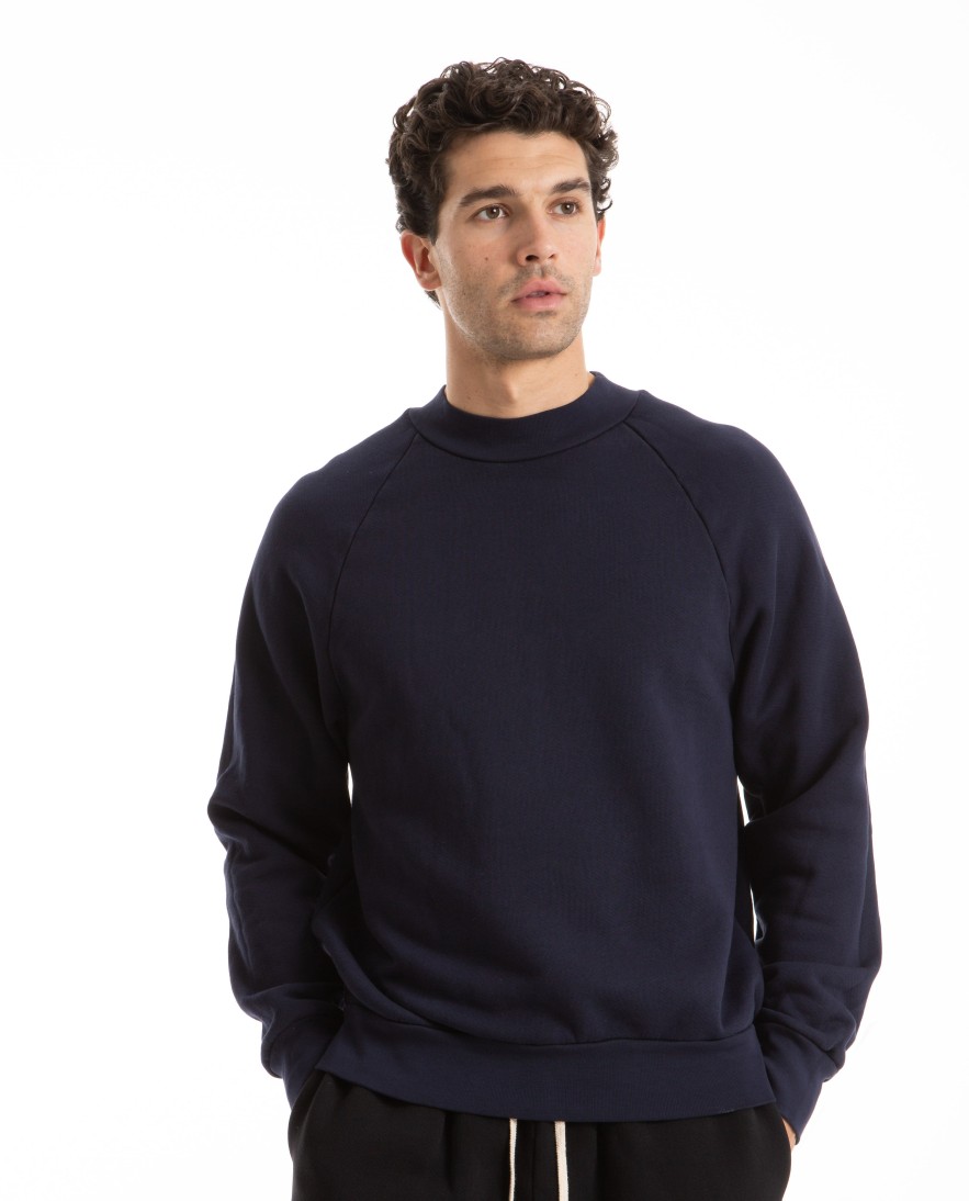 Men LES TIEN | Mock Neck Raglan Sweatshirt