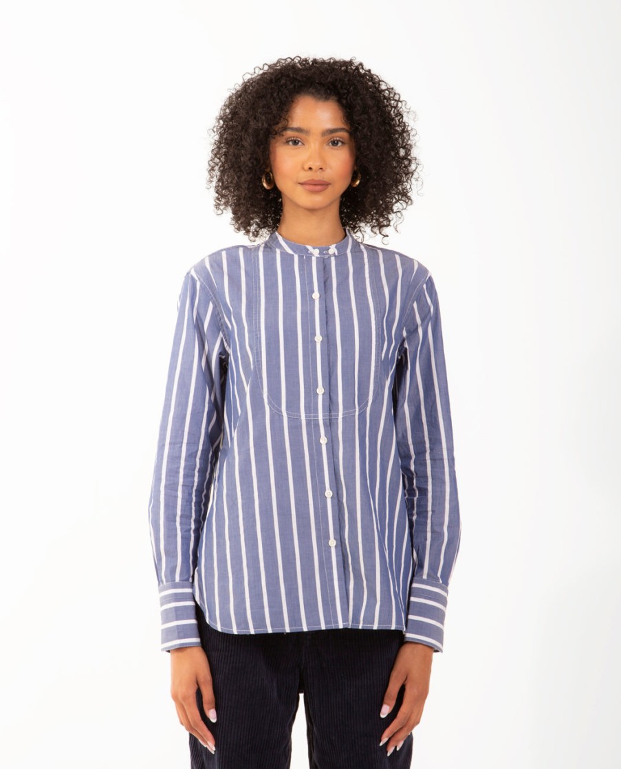 Men ALEX MILL | Eloise Bib Shirt In Stripe