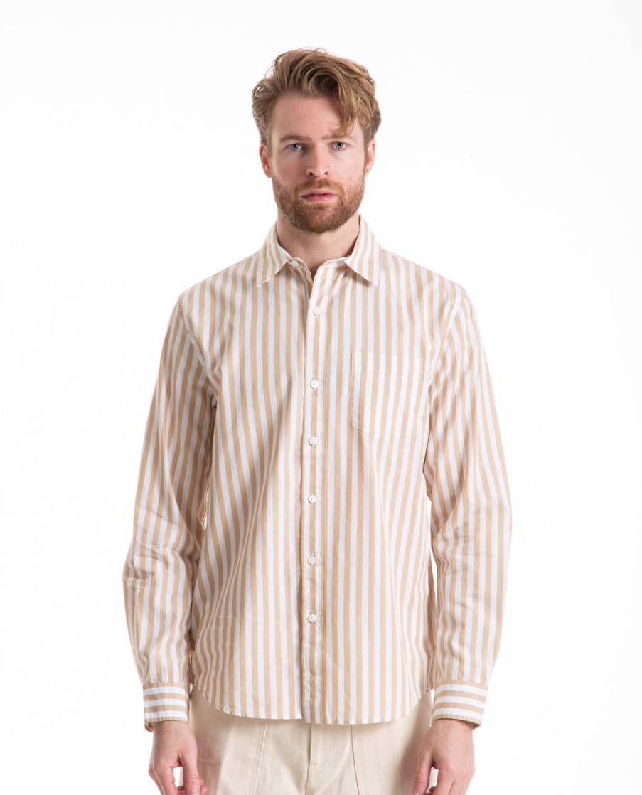 Men ALEX MILL | Mill Shirt Wide Striped Poplin