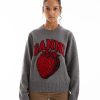 Women GANNI | Graphic O-Neck Pullover Strawberry