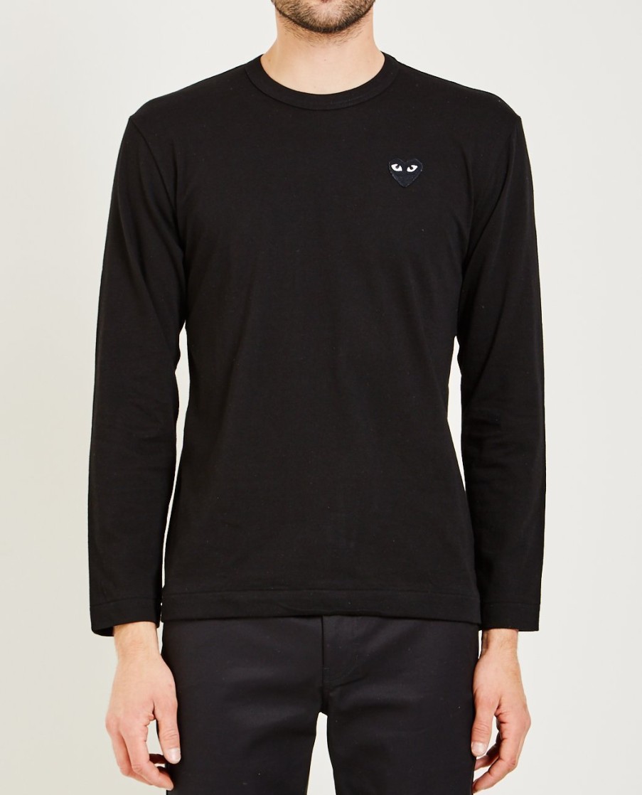 Men COMME DES GARÇONS PLAY | Black Heart Long Sleeve Tee