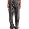 Men GANNI | Stripe Velvet Rlx Pleated Pant