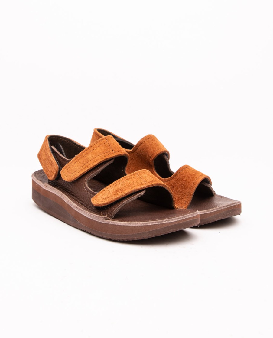 Men MONITALY | Leather 3 Strap Sandal Chocolate