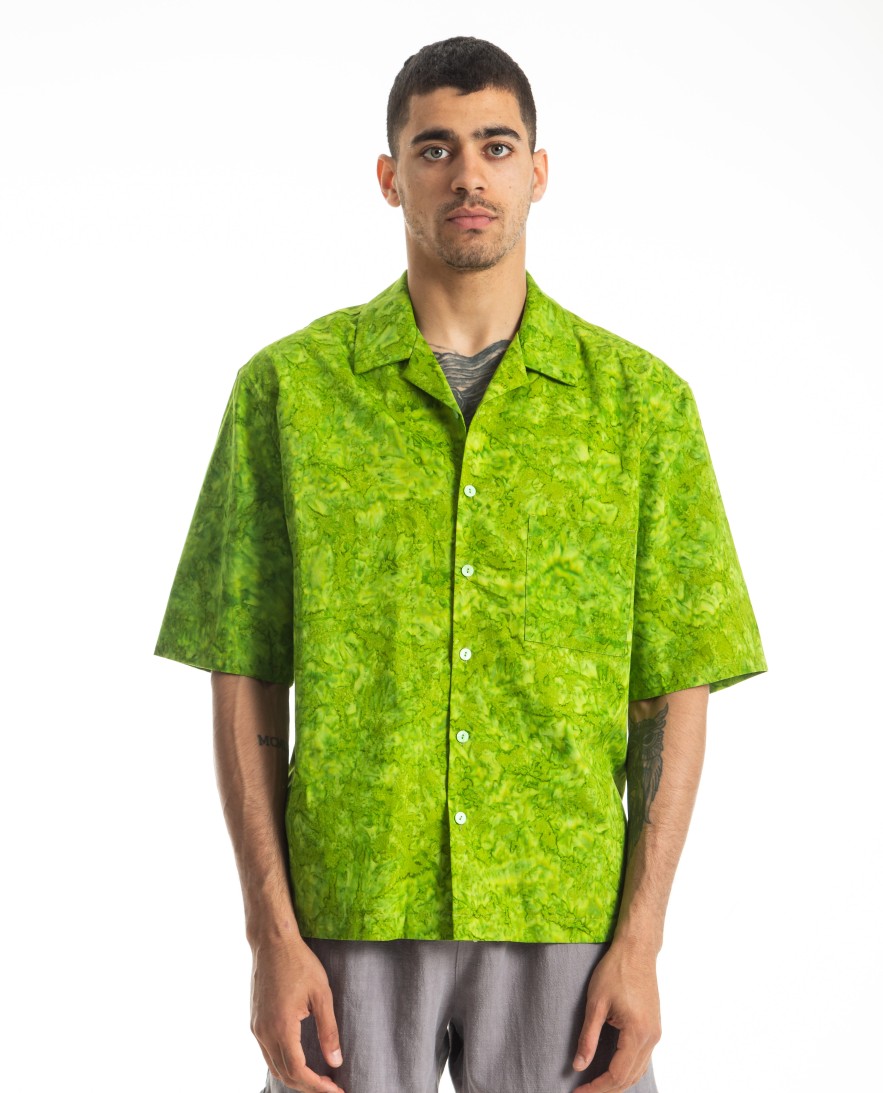 Men S.K. MANOR HILL | Aloha Shirt Green Marble