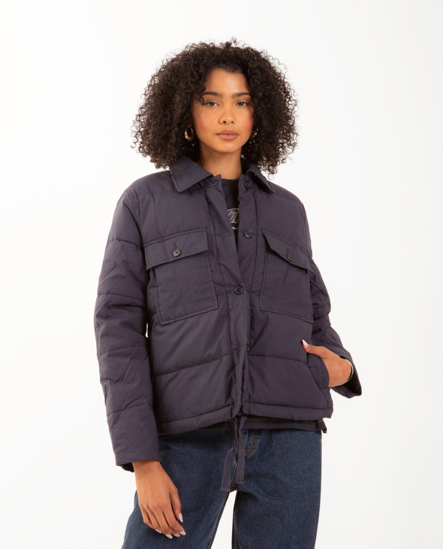 Men ALEX MILL | Quilted Cropped Jacket Navy