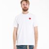 Men COMME DES GARÇONS PLAY | Invader Heart Patch T-Shirt White