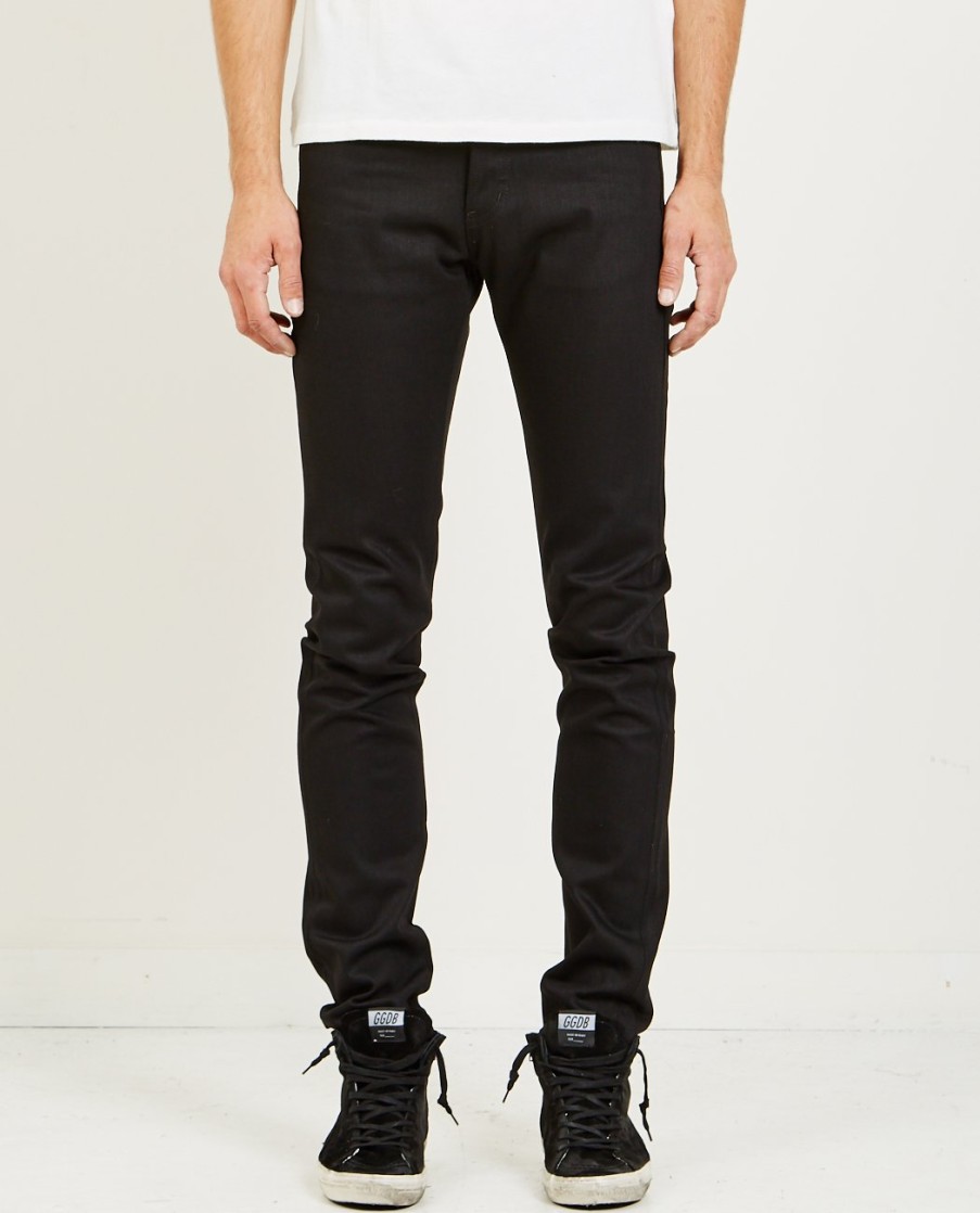 Men NAKED & FAMOUS | Super Guy Solid Black Selvedge Jean