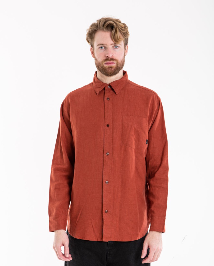 Men THRILLS | Hemp Minimal Thrills Oversized Long Sleeve Shirt