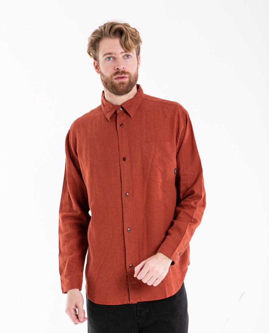 Men THRILLS | Hemp Minimal Thrills Oversized Long Sleeve Shirt