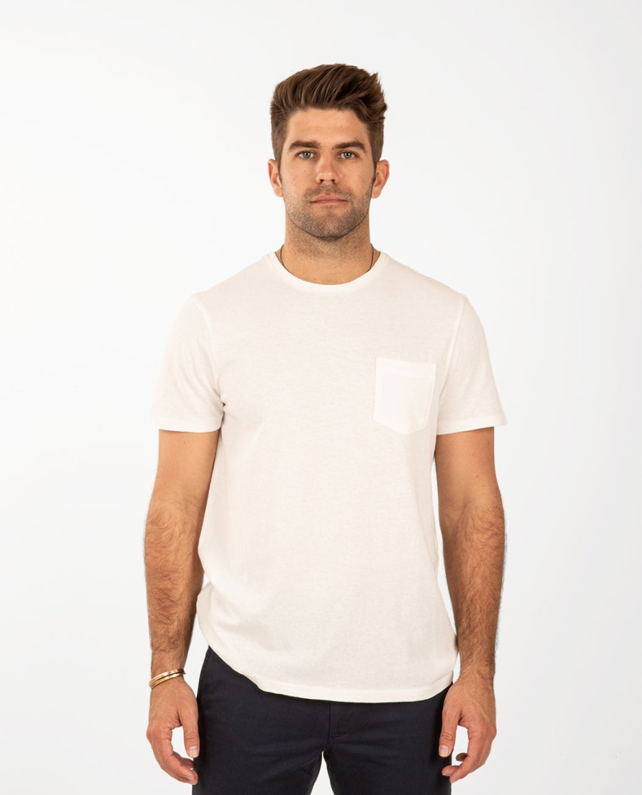 Men POLO RALPH LAUREN | Custom Slim Fit Jersey Pocket T-Shirt White