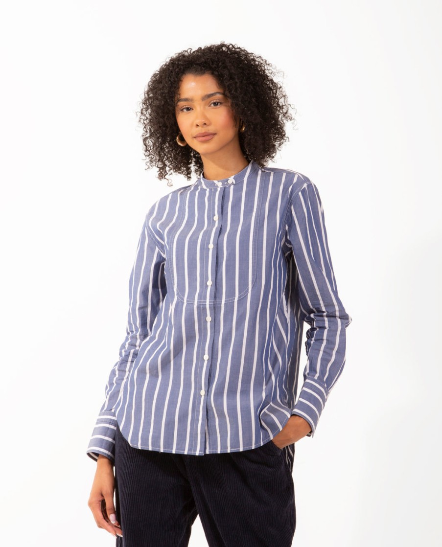 Men ALEX MILL | Eloise Bib Shirt In Stripe