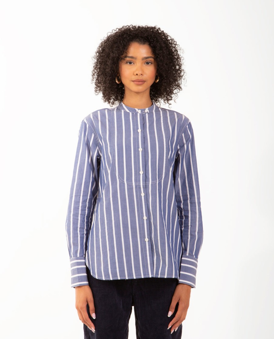 Men ALEX MILL | Eloise Bib Shirt In Stripe