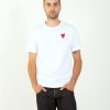 Men COMME DES GARÇONS PLAY | Stacked Red Heart Tee White