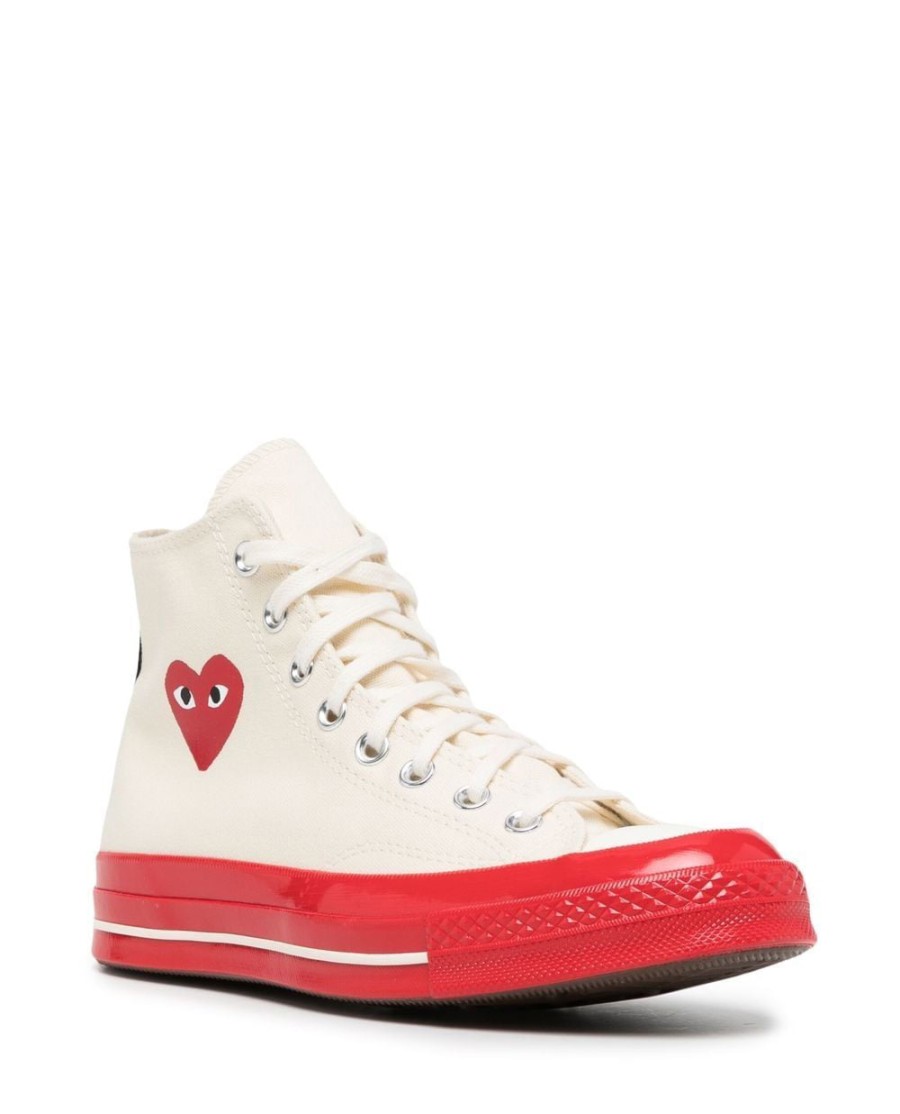 Men COMME DES GARÇONS PLAY | Converse Red Sole High Top White