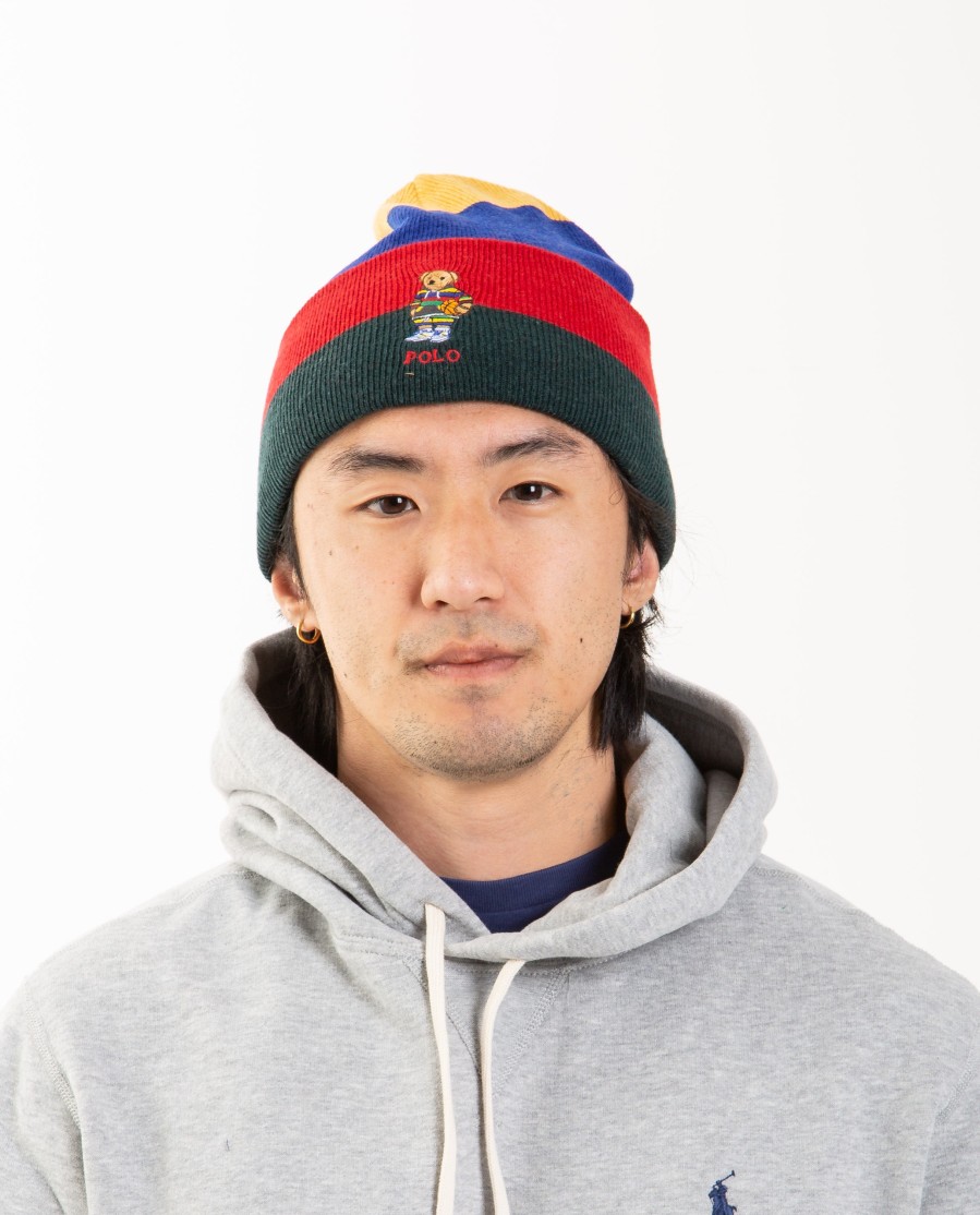 Men POLO RALPH LAUREN | Polo Bear Striped Rib-Knit Beanie