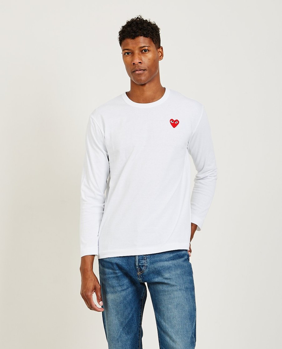 Men COMME DES GARÇONS PLAY | Red Heart Long Sleeve Tee