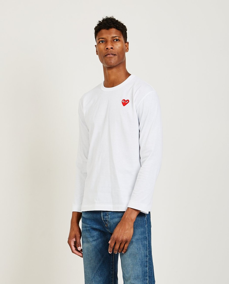 Men COMME DES GARÇONS PLAY | Red Heart Long Sleeve Tee