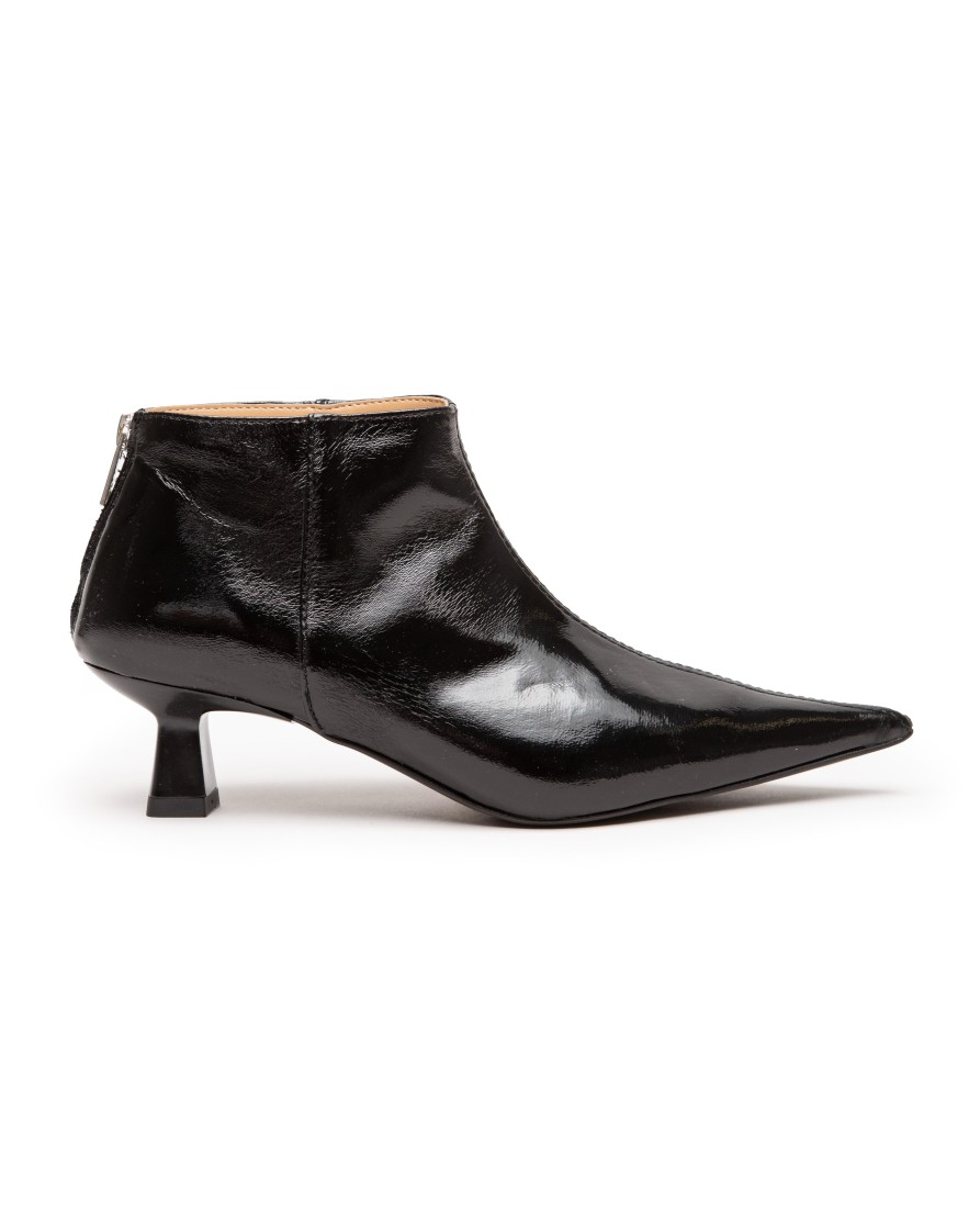 Women GANNI | Soft Pointy Crop Boot Naplack