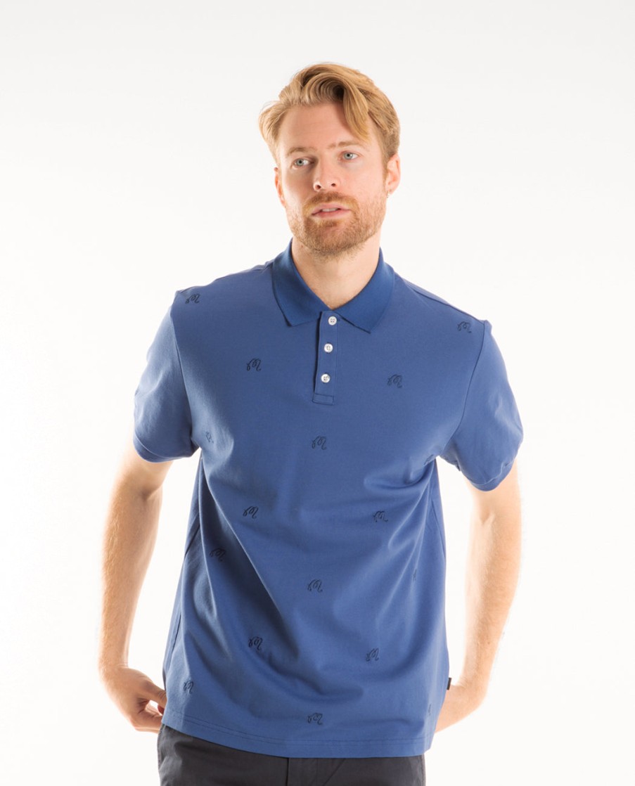 Men MALBON GOLF | Scripts Pique Polo