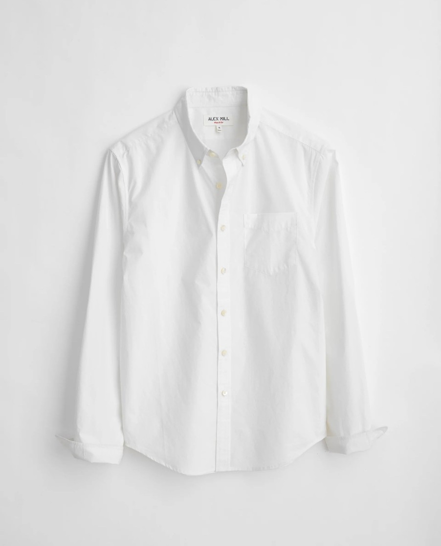 Men ALEX MILL | Paper Cotton Mill Shirt White