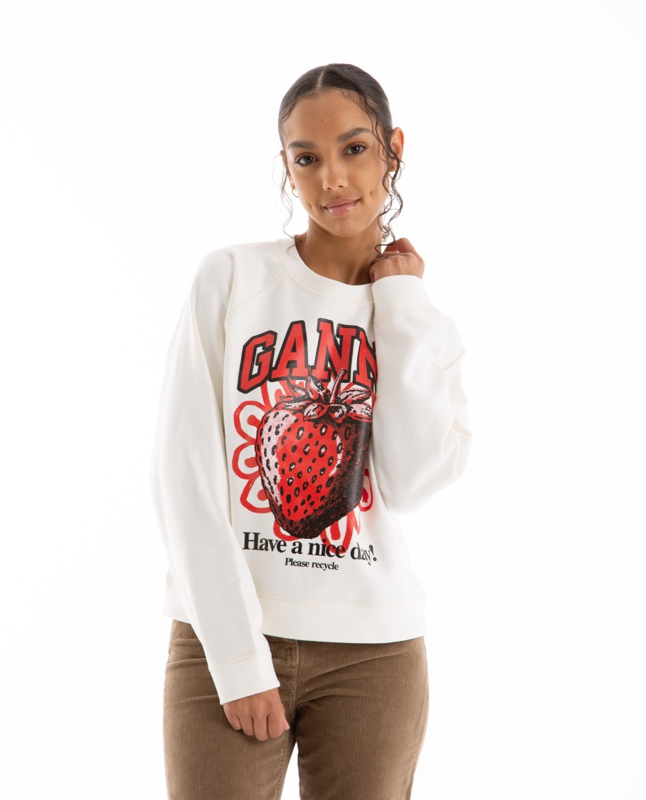 Women GANNI | Isoli Raglan Strawberry Sweatshirt