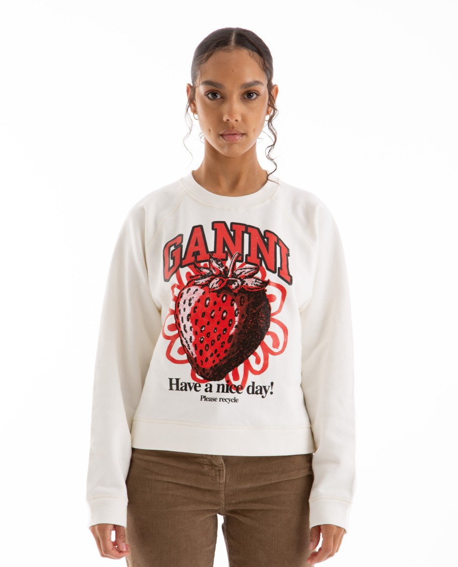 Women GANNI | Isoli Raglan Strawberry Sweatshirt