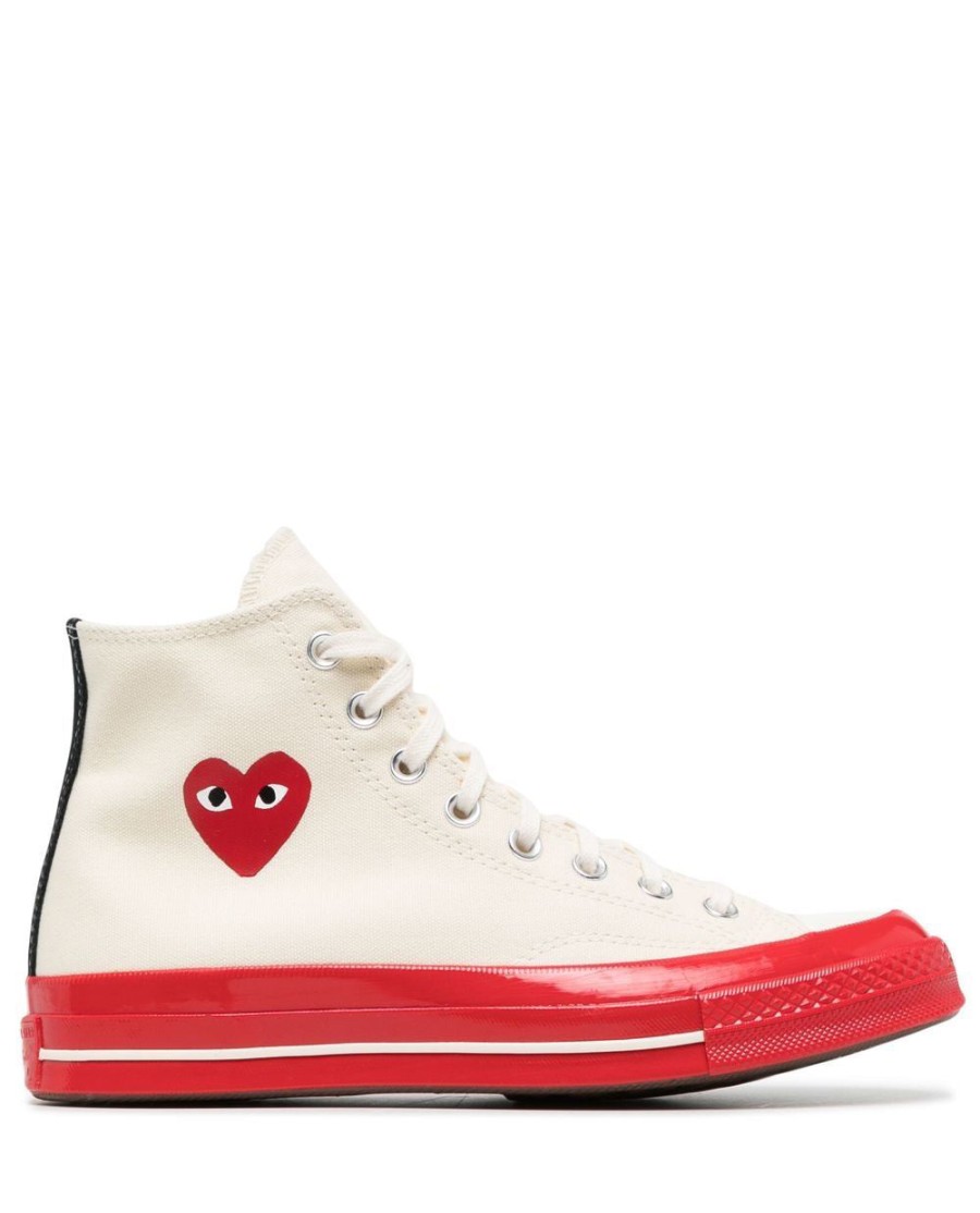 Men COMME DES GARÇONS PLAY | Converse Red Sole High Top White