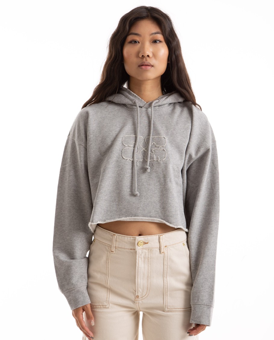 Men GANNI | Isoli Cropped Oversized Hoodie