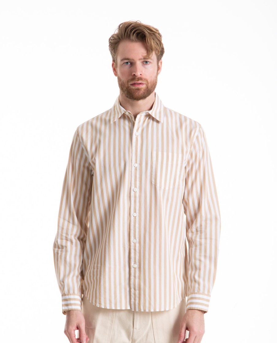 Men ALEX MILL | Mill Shirt Wide Striped Poplin