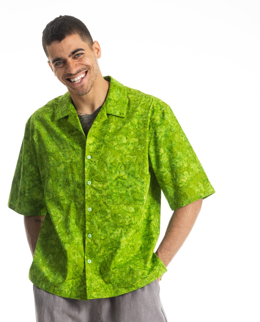 Men S.K. MANOR HILL | Aloha Shirt Green Marble