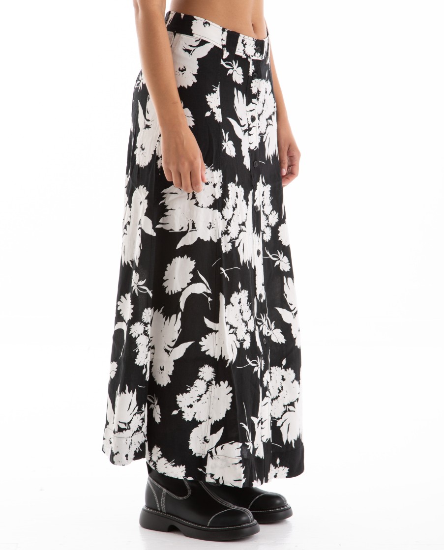 Men GANNI | Printed Crepe Long Skirt