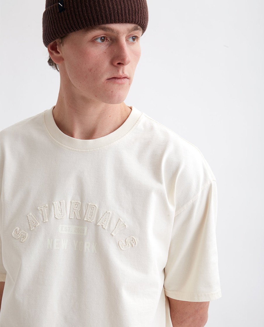 Men SATURDAYS NYC | Varsity Relaxed Tee Ivory