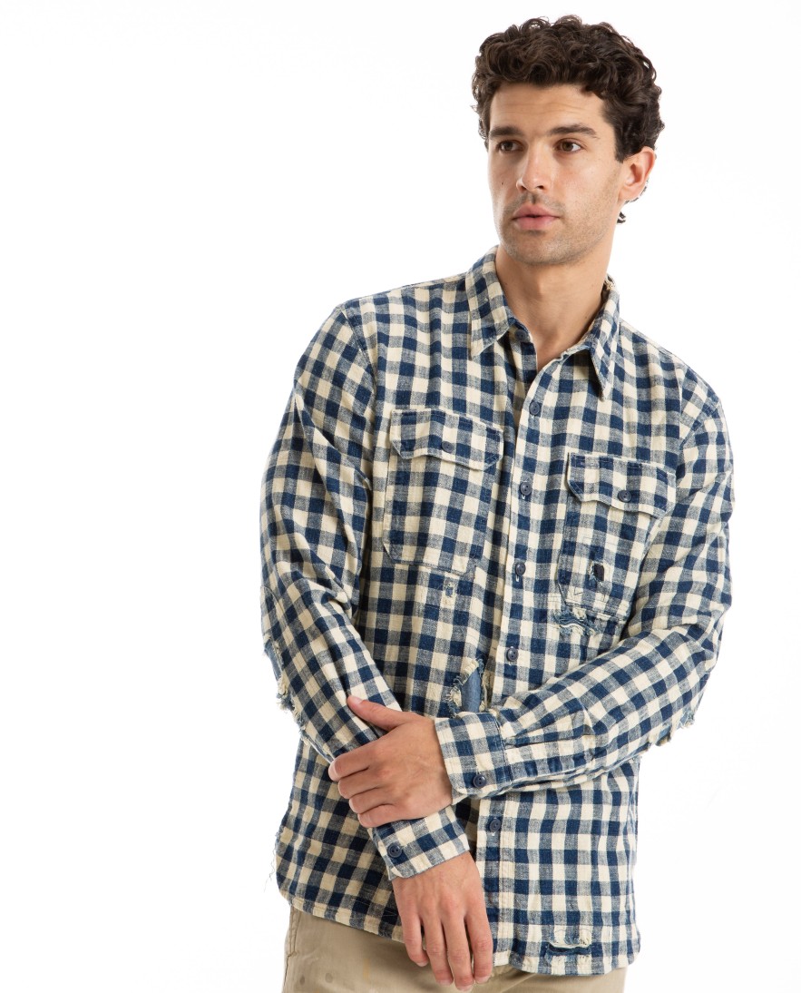 Men RRL | Canvas Check Illinois Workshirt